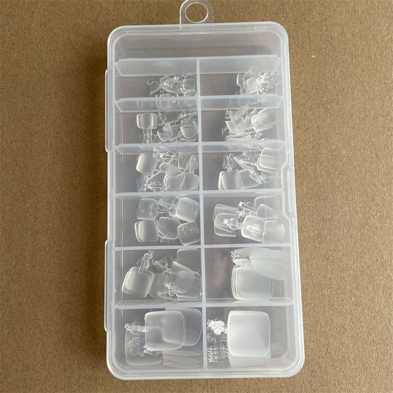 120PCS Women’sShort Square Acrylic Press Smooth Fake White Toenail Press
