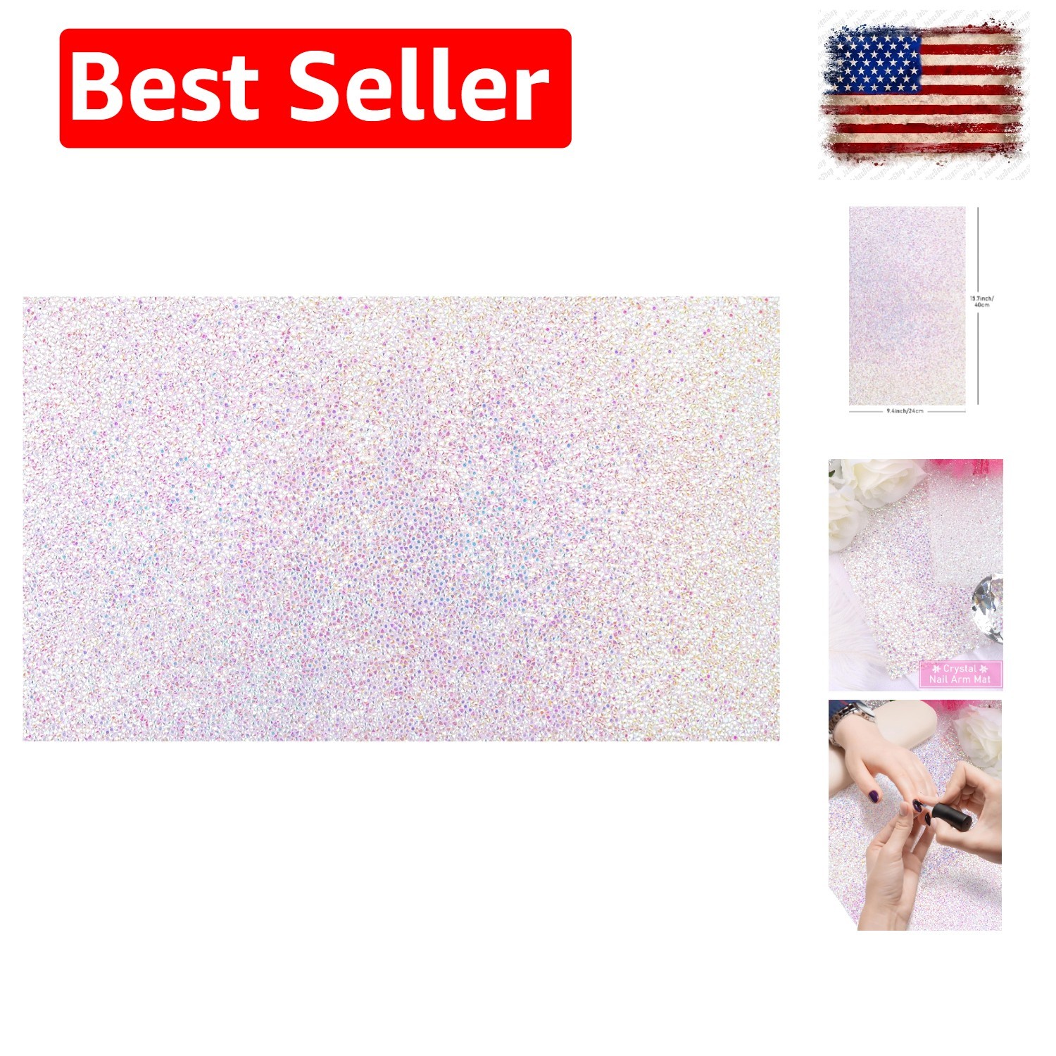 Shiny Nail Art Table Mat – Foldable Hand Rest Pillow, Washable Salon Practice…
