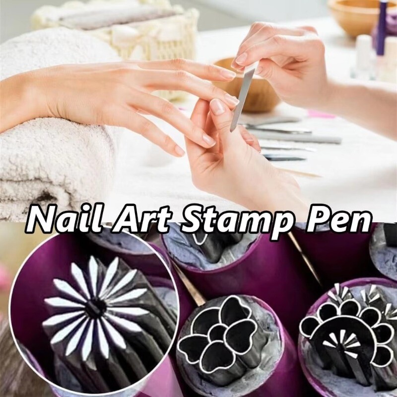 6PCS DIY Nail Nail Art Stamp Pen Set Art Dotting Tools Set for Girls Women