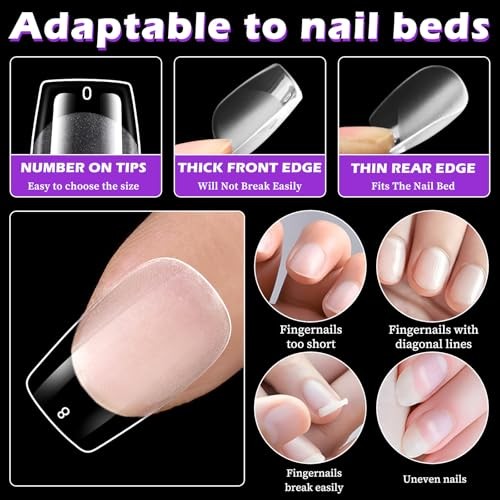 360pc Extra Short Coffin Nail Tips Clear Fake Nails XS Short Coffin XS Coffin