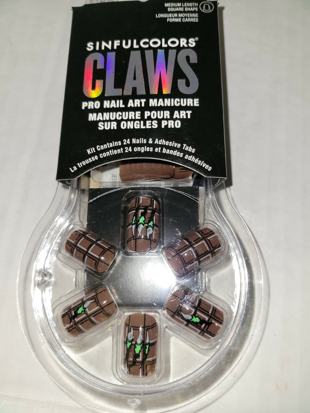 SINFULCOLORS CLAWS PRO NAIL ART KIT HANDS OFF MY CHOCOLATE PRESS ON NAILS M10