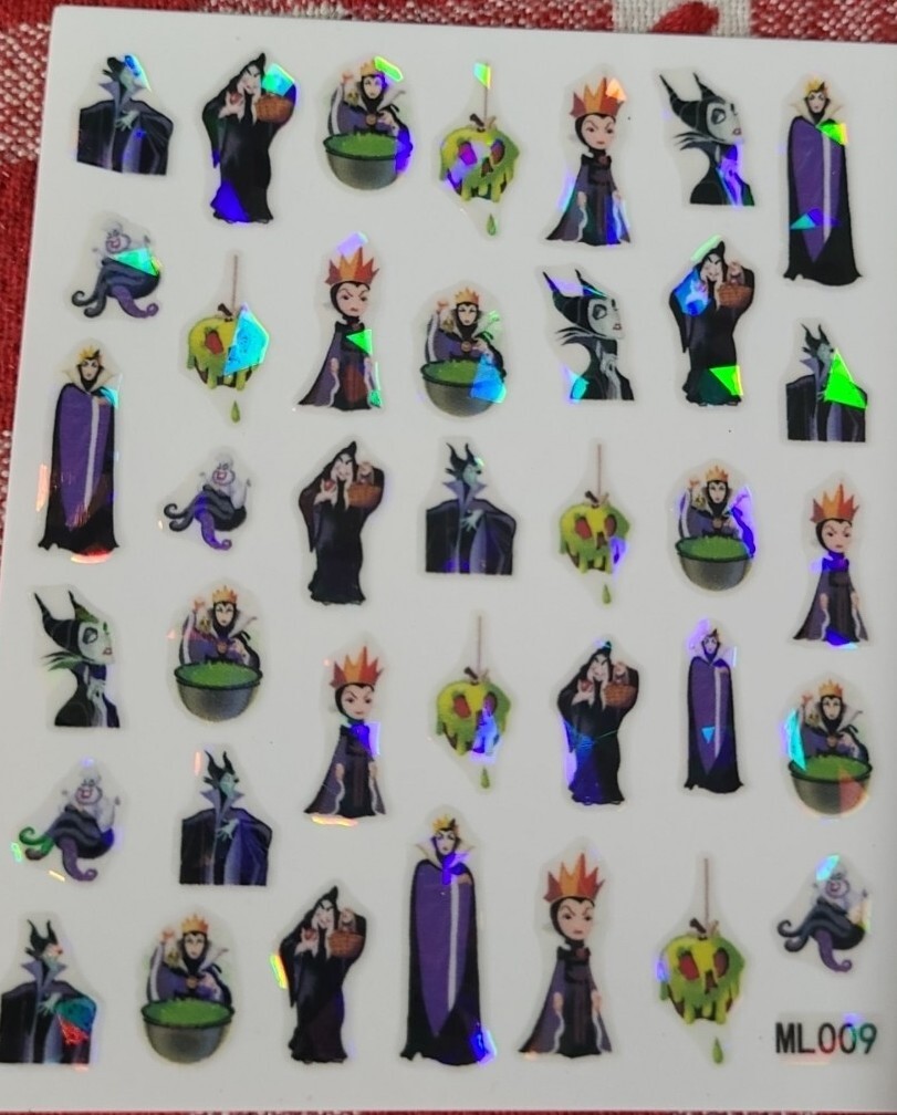 Malecifent Reflective Halloween Nail Art Stickers.