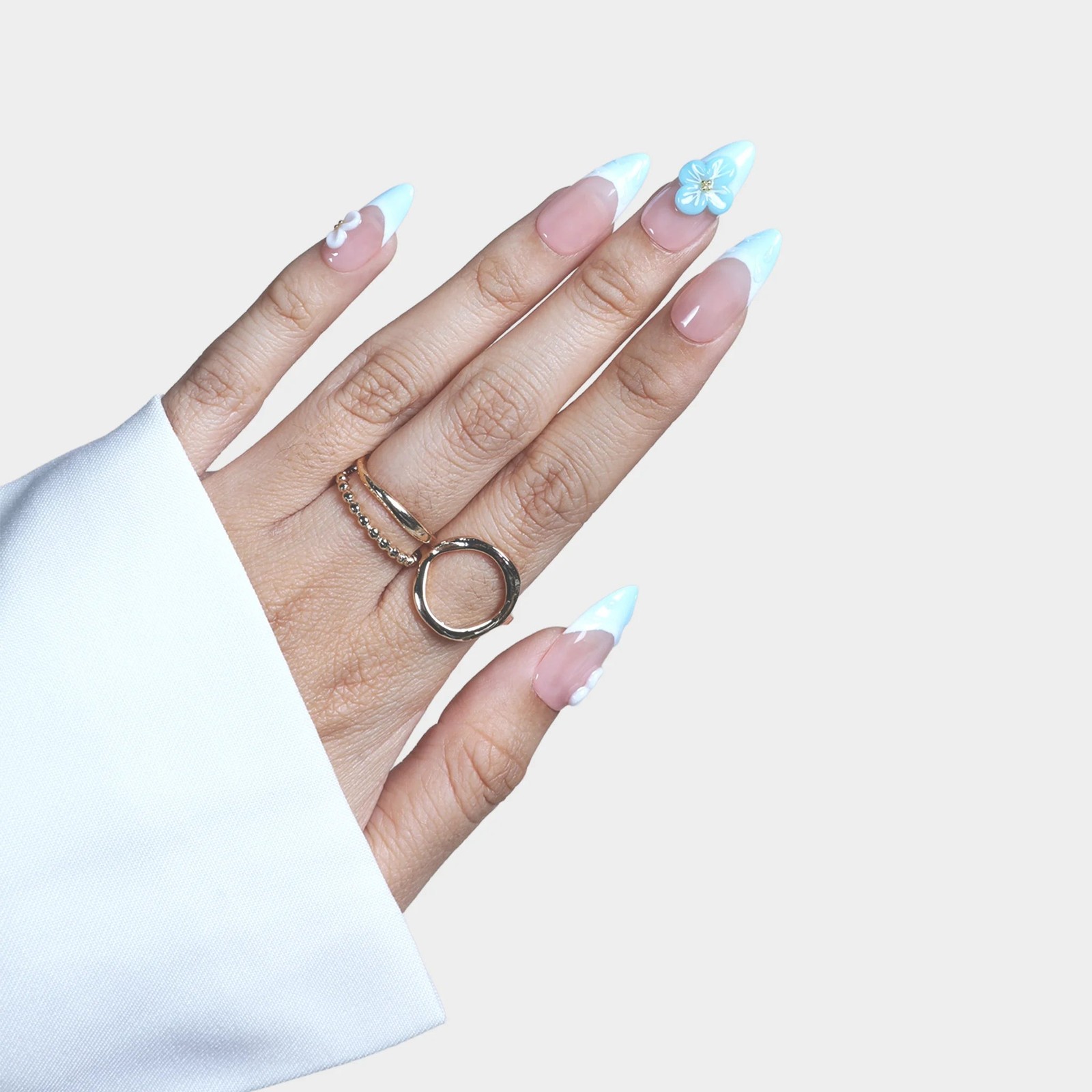 SIYOU Cloud Drift Almond Press-On Nails 10pc