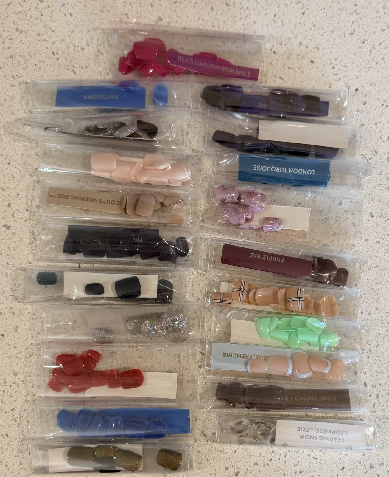 Red Aspen Lot of 21 PARTIAL Sets Short Square Nails To Mix Tracking Provided 💅