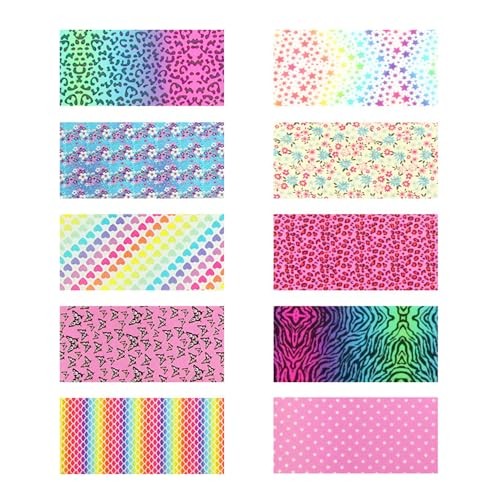 Candy Rainbow Nail Foils Transfer Nail Art Flower Nail Stickers Spring Q4