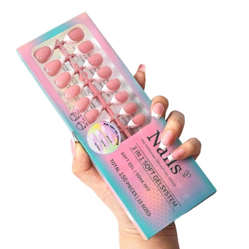1Set Solid Color Fashion Nail for Women Easy Wear Highly Gloss Versatiled Types