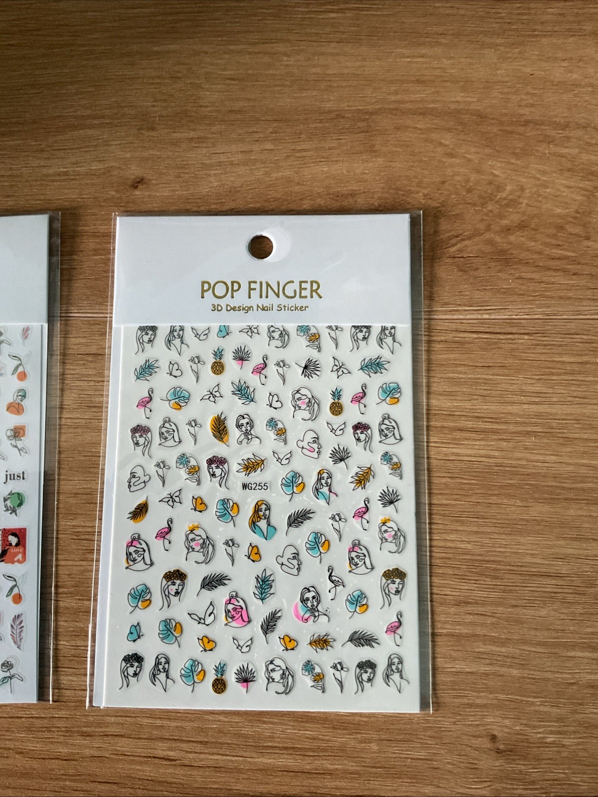 Set Of 5 Nail Design Stickers Brand New In Package Pop Finger Brand