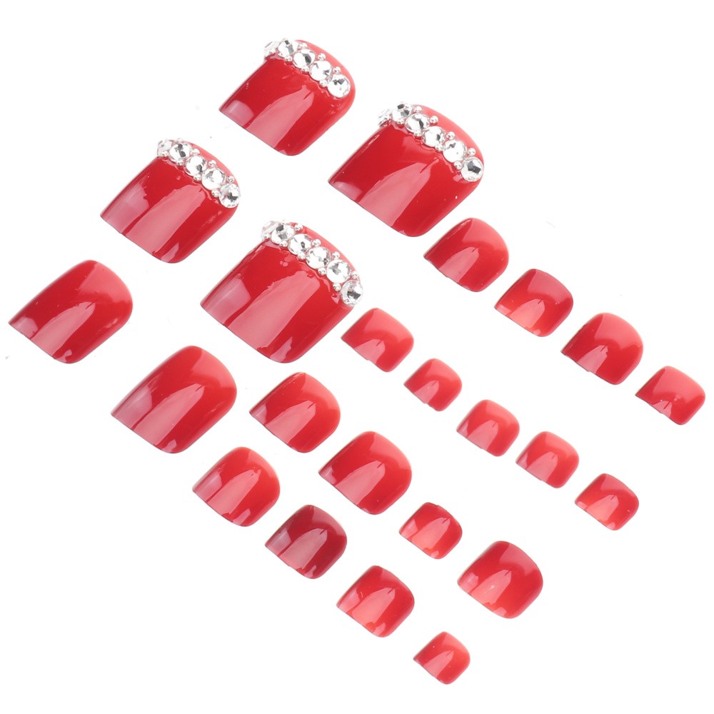 2Sets Red False Toenails Full Cover Nail Tips Perfect for Nail Art and Festivals