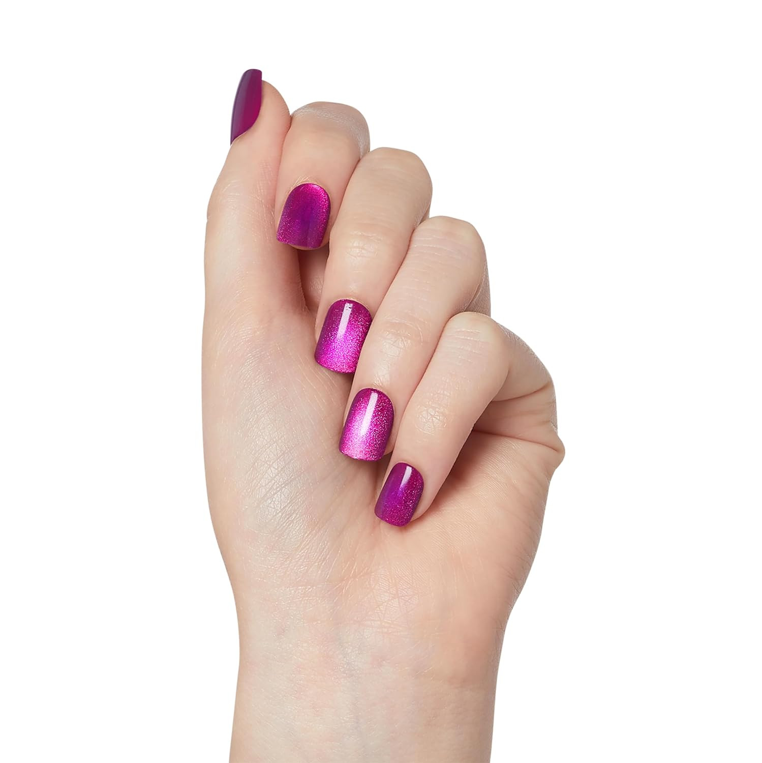 KISS No Glue Mani Press on Nails, Colorfx, ‘Levels’, Pink, Short Size, Squoval