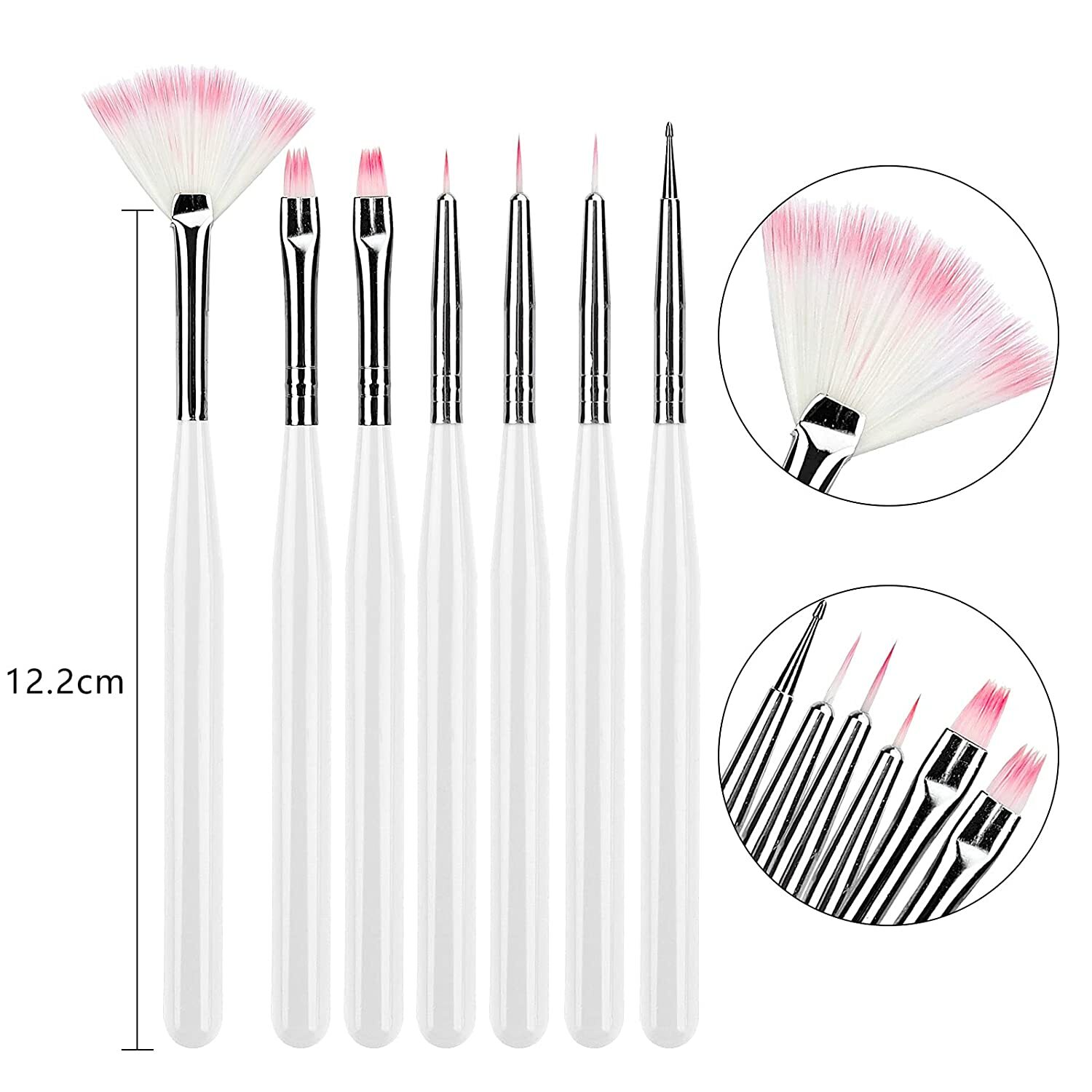 12 Pcs/Set Nail Art Design Tools,7pcs Painting Brushes+5pcs Dotting Pens,US FAST