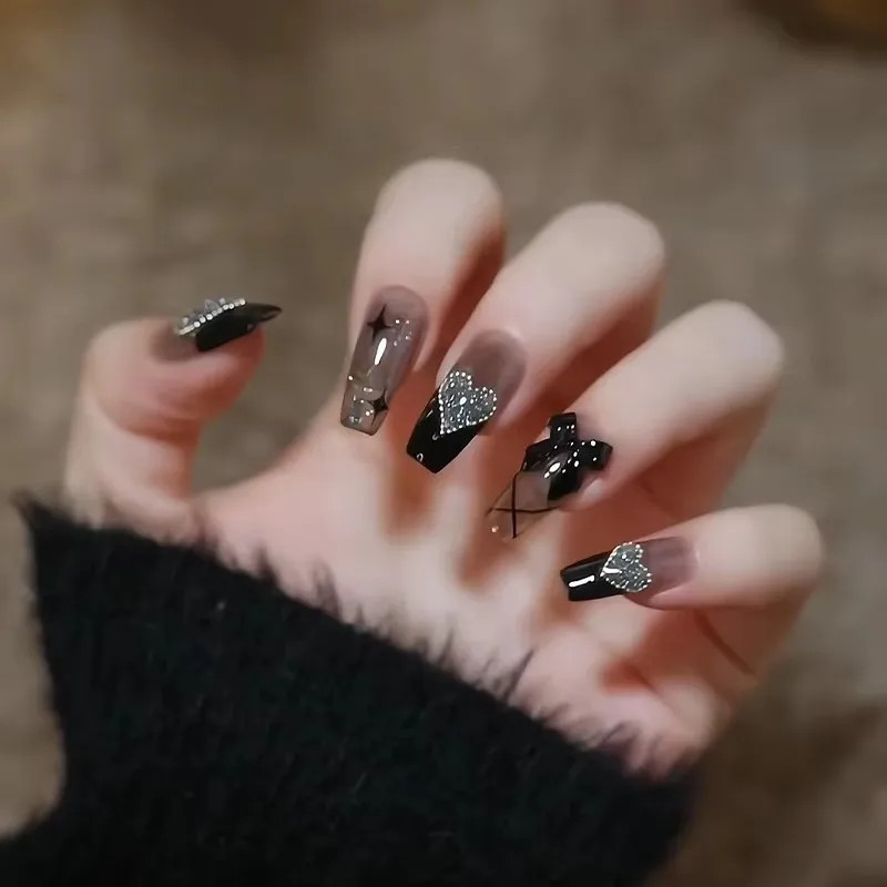 24PCS 1BOX Hot Girls Wear Wholesale Bow Nail Art Fake Nails For Daily