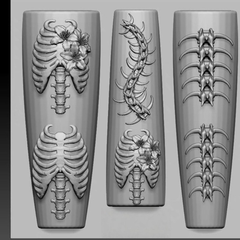 Stylish Silicone Nail Art Mold Ribs Spine Carving Templates for Nail Enthusiasts