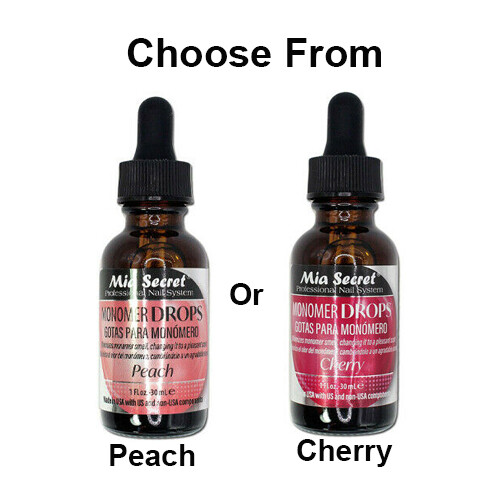 Mia Secret Monomer Drop 1 oz – PEACH or CHERRY SCENT (Pick Yours)