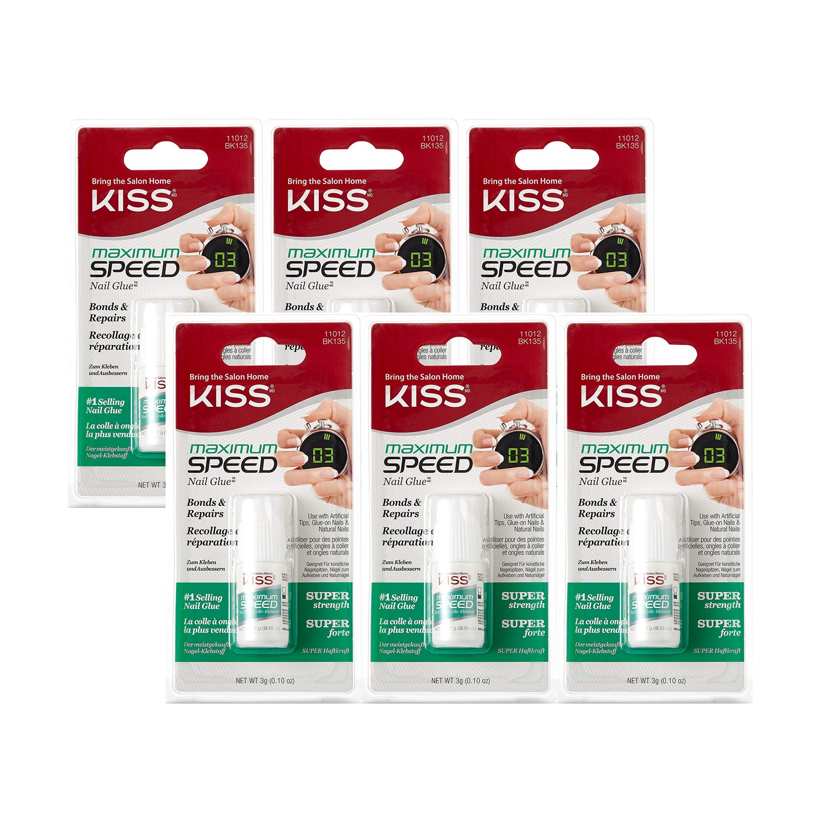 Nail Glue Maximum Speed 6 Pack – Fast Drying for Strong Hold