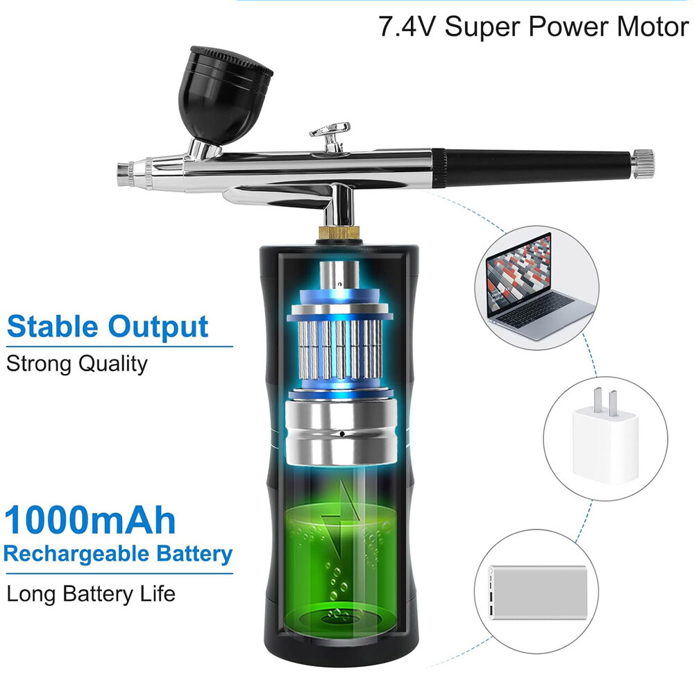 Portable Air Compressor Kit Air-Brush Paint Spray Gun Nail Tattoo Art Airbrush