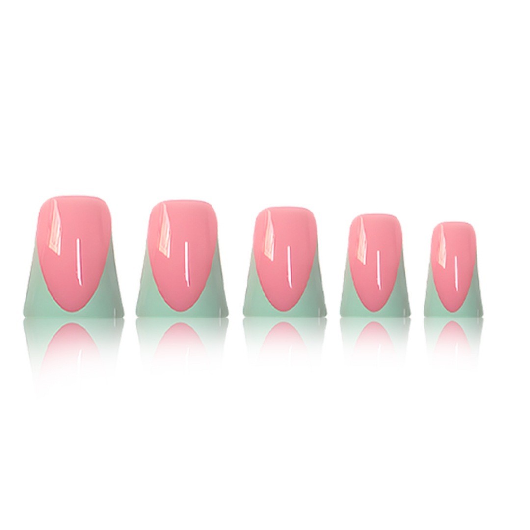 Nude Pink Mint Green French Style Press On Nails Wholesale