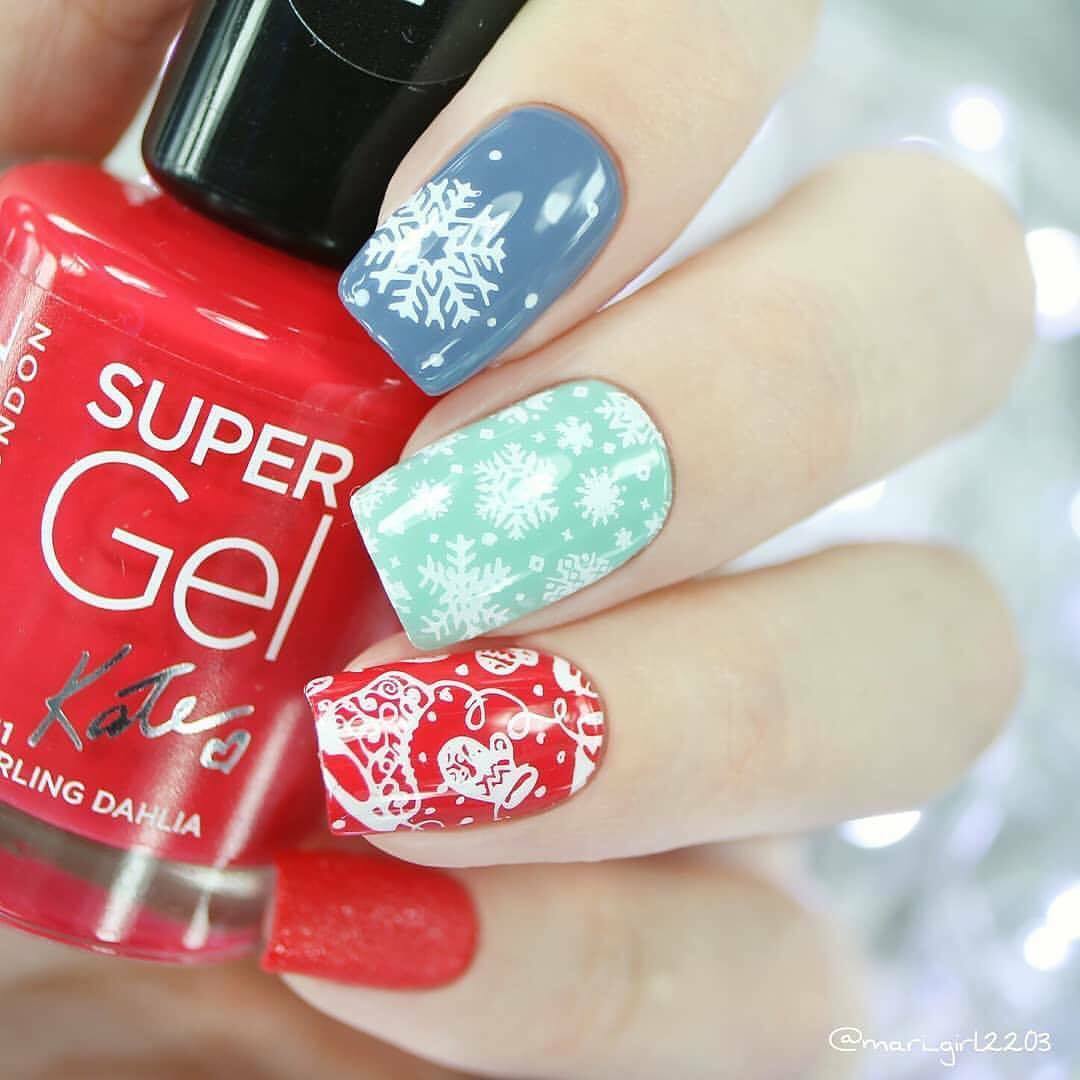 B035 Icy Wonderland Stamping Plate For Christmas Stamped Nail Art Design