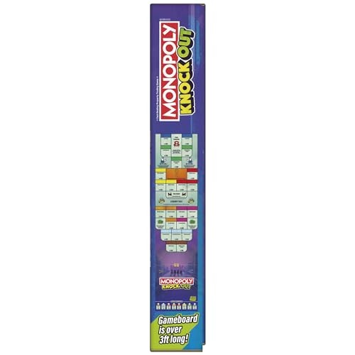 Monopoly Knockout Board Game | 2-8 Players | Medium, Red, Yellow, Green, Blue