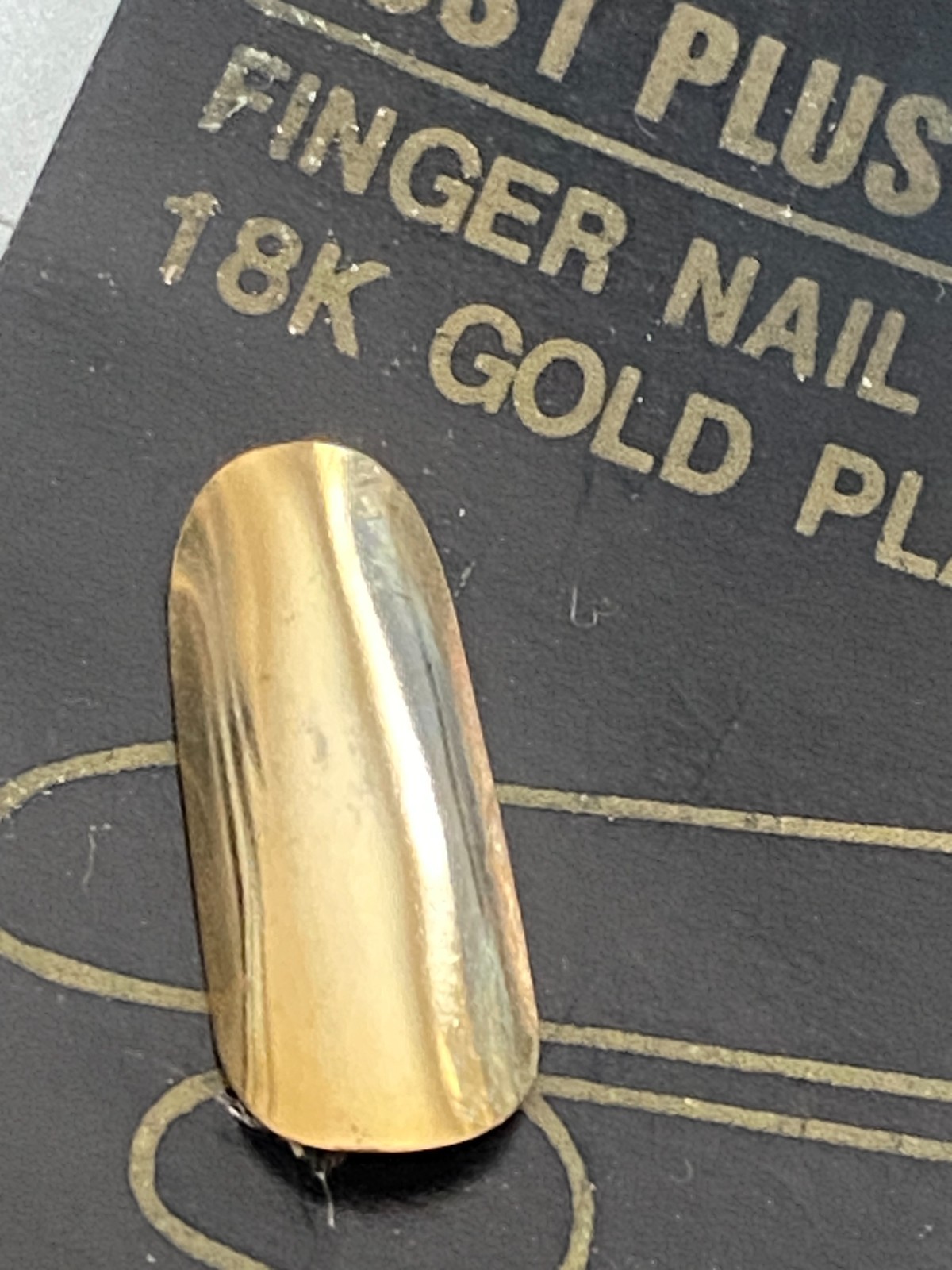 Vintage 1980’s 18 kt Gold Plated Finger Nail from Cost Plus Imports ~ New in Pkg