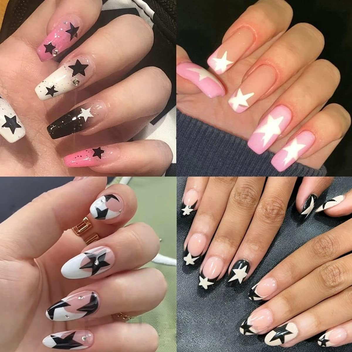 8 Sheets Star Nail Art Stickers Decals Designer Nail Art Supplies 3D Glitters St