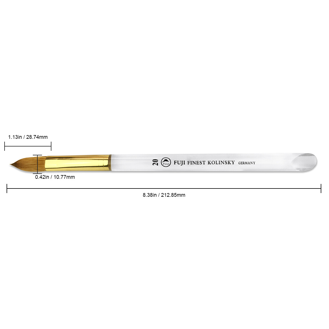 Fuji and Pana Finest 100% Pure Kolinsky Hair Brush from Size # 6 # 8 # 10 # 12