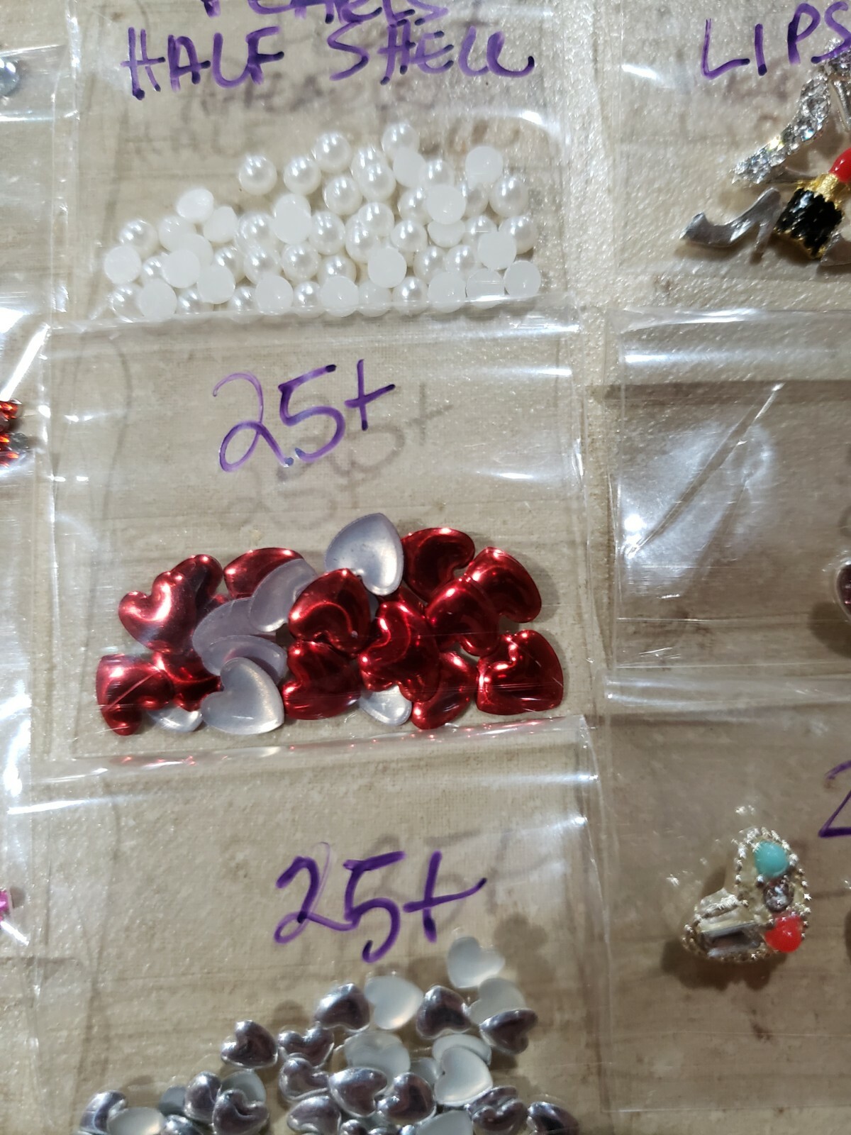 3D Nail Art Charms Rhinestone Jewelry Lot Valentine’s Hearts
