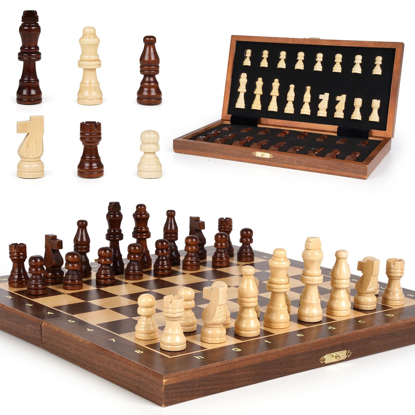 Magnetic Travel Chess Set 12-inch 12 inches x 3 x 0.1 inches, Brown