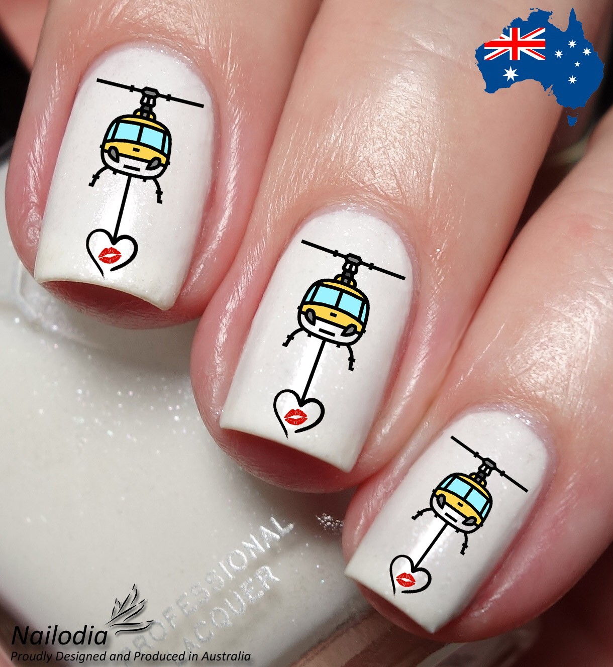 Chopper Helicopter Nail Art Decal Sticker Water Transfer Wrap