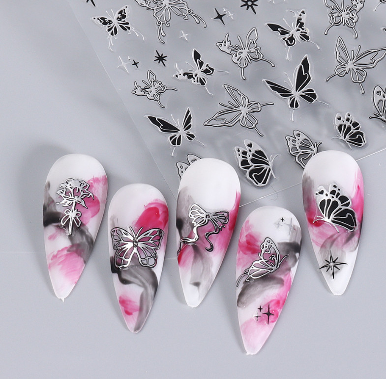 Nail Art Decoration Rose Flower Butterfly Nail Decal Self Adhesive stickers NS53