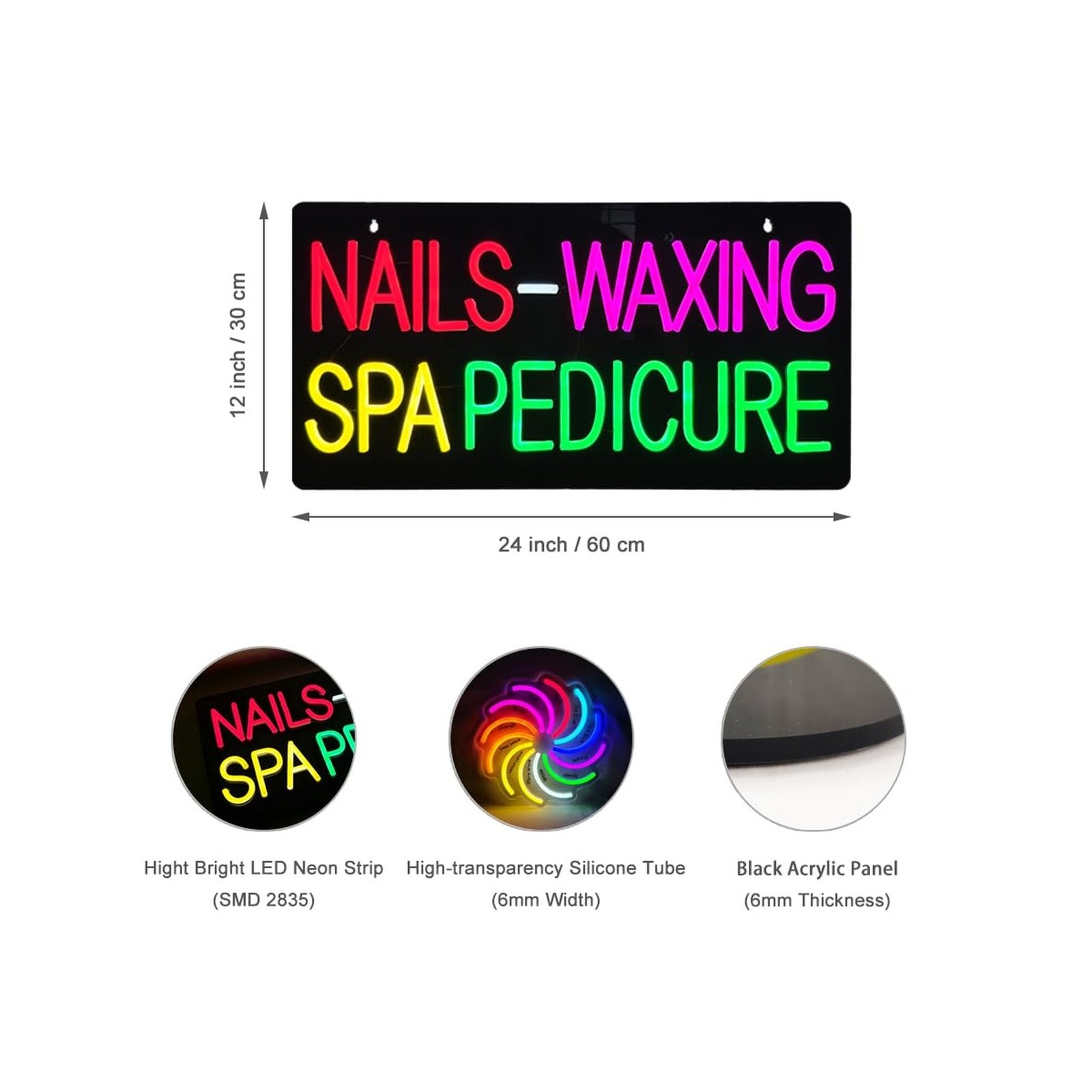 Nails Waxing Salon Sign, Spa Pedicure LED Neon Signs for Beauty Shop Skincare…