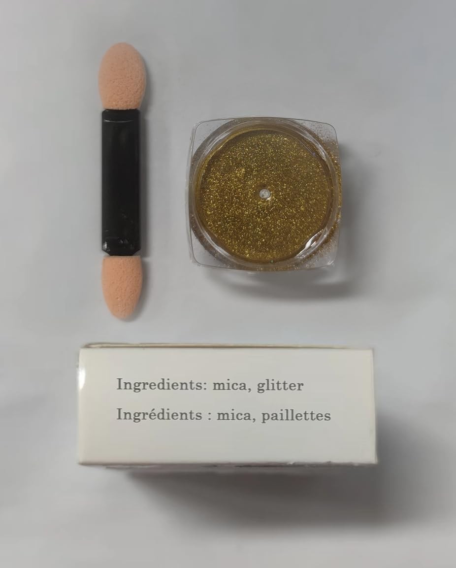 2Pcs Gold Silver Chrome Nail Powder,Holographic Highly Pigmented A