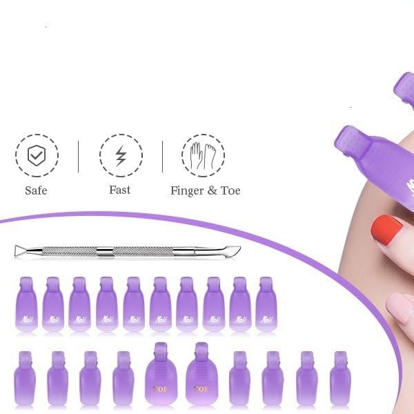 Yimart Nail Art Soak Off Clip Removal Clamp Set – Specialized Purple, Pink