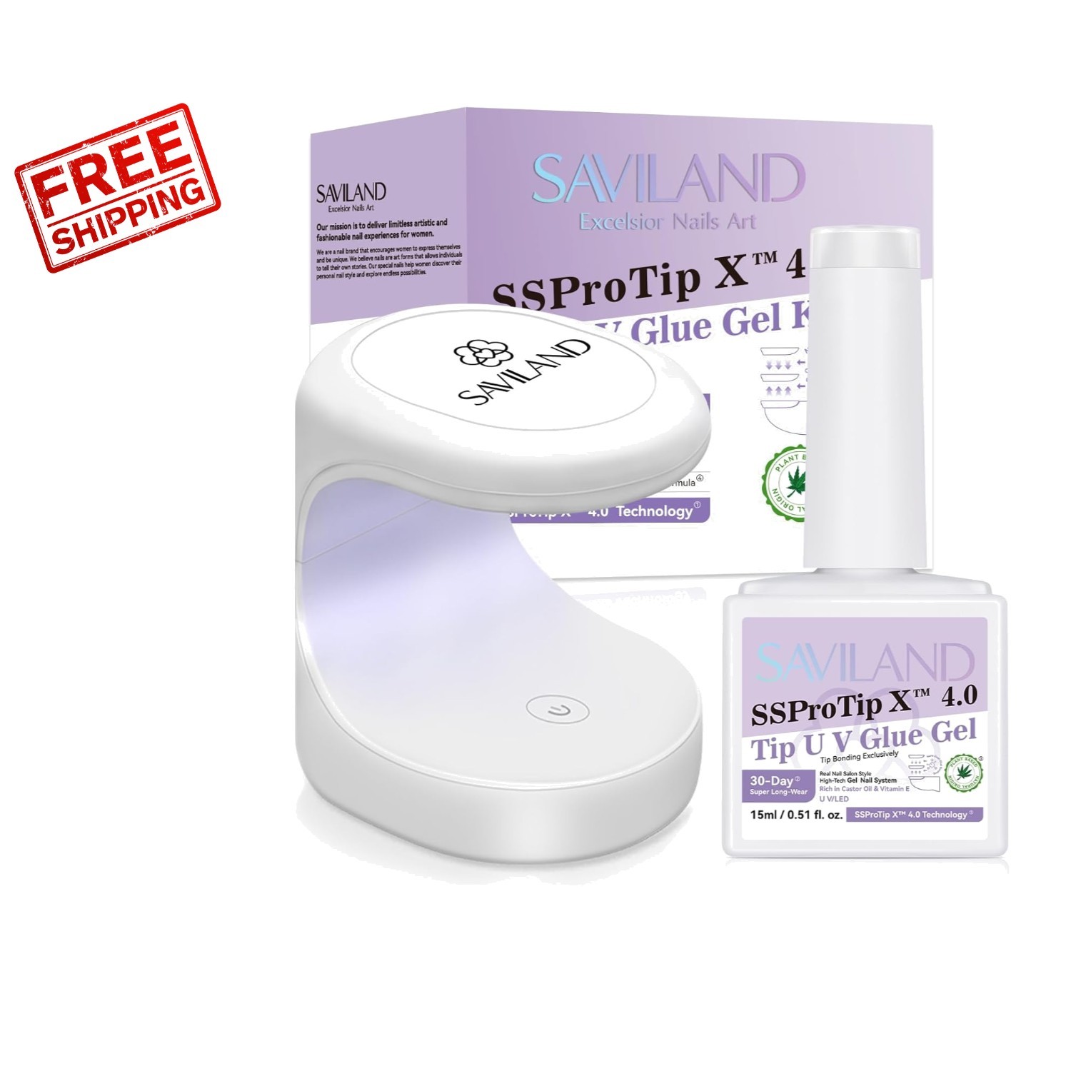 UV Gel Nail Glue & Mini Lamp Kit: Flawless Extensions for DIY Enthusiasts
