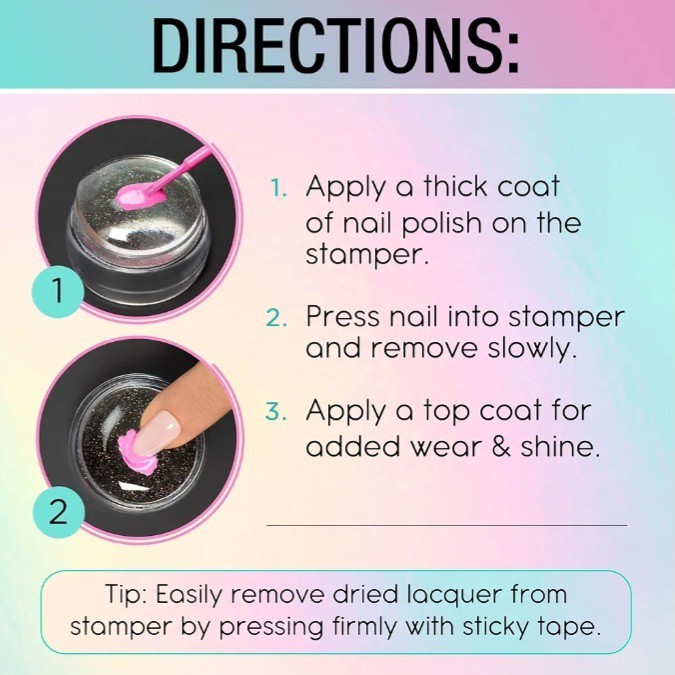 2pcs Salon Perfect French Tip Nail Stamper Diy Nail Art Stamping Tool