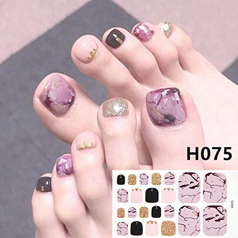 20 Sheets Gradient Toe Nail Polish Strips and Stickers and 1 Nail File Kit Color