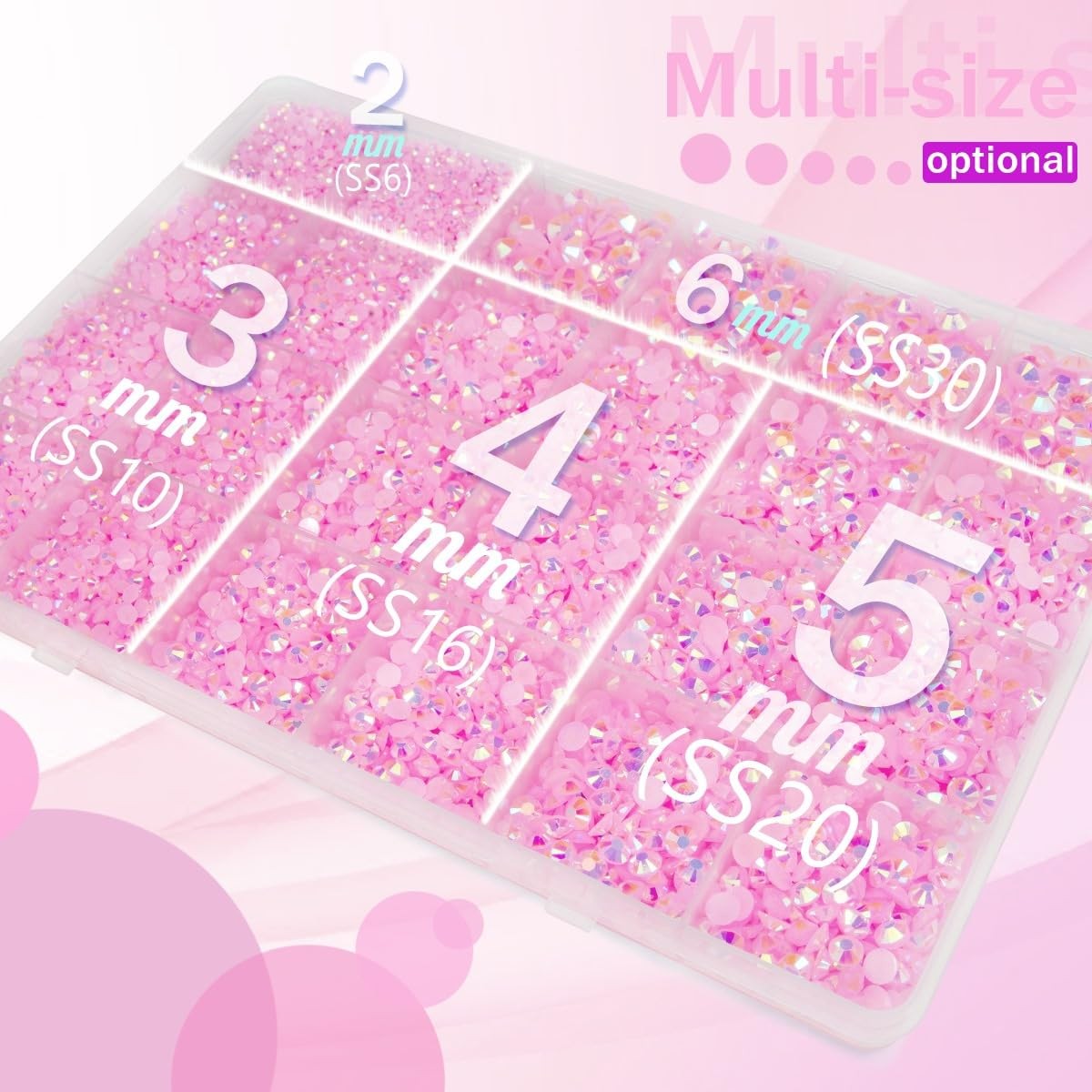 qiipii Light Pink AB Resin Rhinestones w B7000 Glue for Bedazzling Crafting 2…