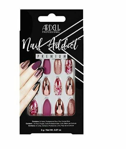 Ardell Nail Addict Premium Artificial Nail Set, Chrome Pink Foil