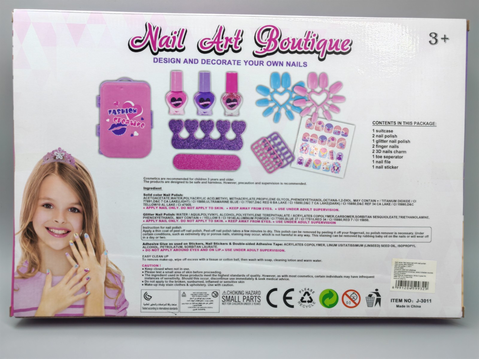Kids Nail Art Boutique Fashion Nail Glam Set for Girls DIY 3D Salon present