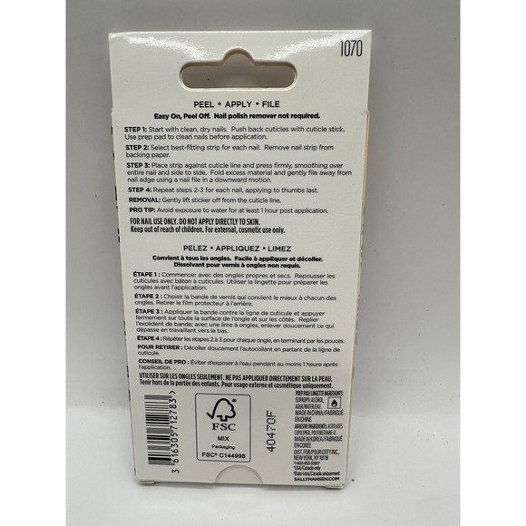 Sally Hansen Salon Effects Nail Strips Lot of 5 sets- 32 Count, Easy Application