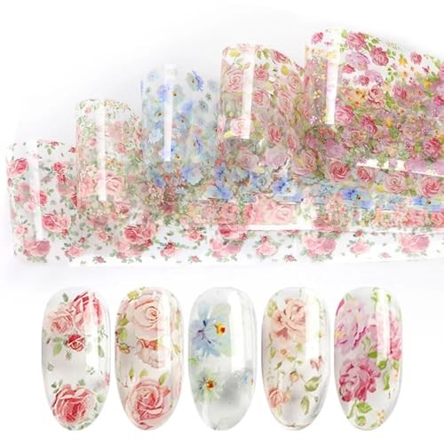 Flower Nail Foil Nail Design Stickers Decals Lace Nail Art Flowers Holographic