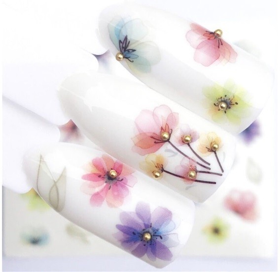 Flower, Floral Nail Art Water Decals DIY Nail Wraps.(Group 3)