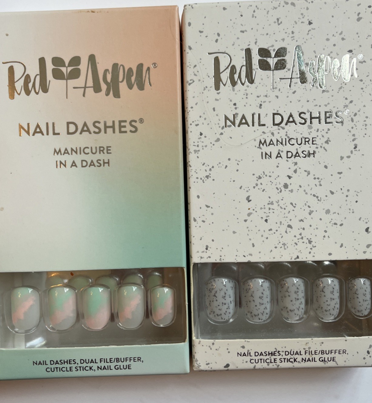 Lot of 4 Red Aspen Nail Dashes Manicure in a Dash Assorted Patterns & Designs