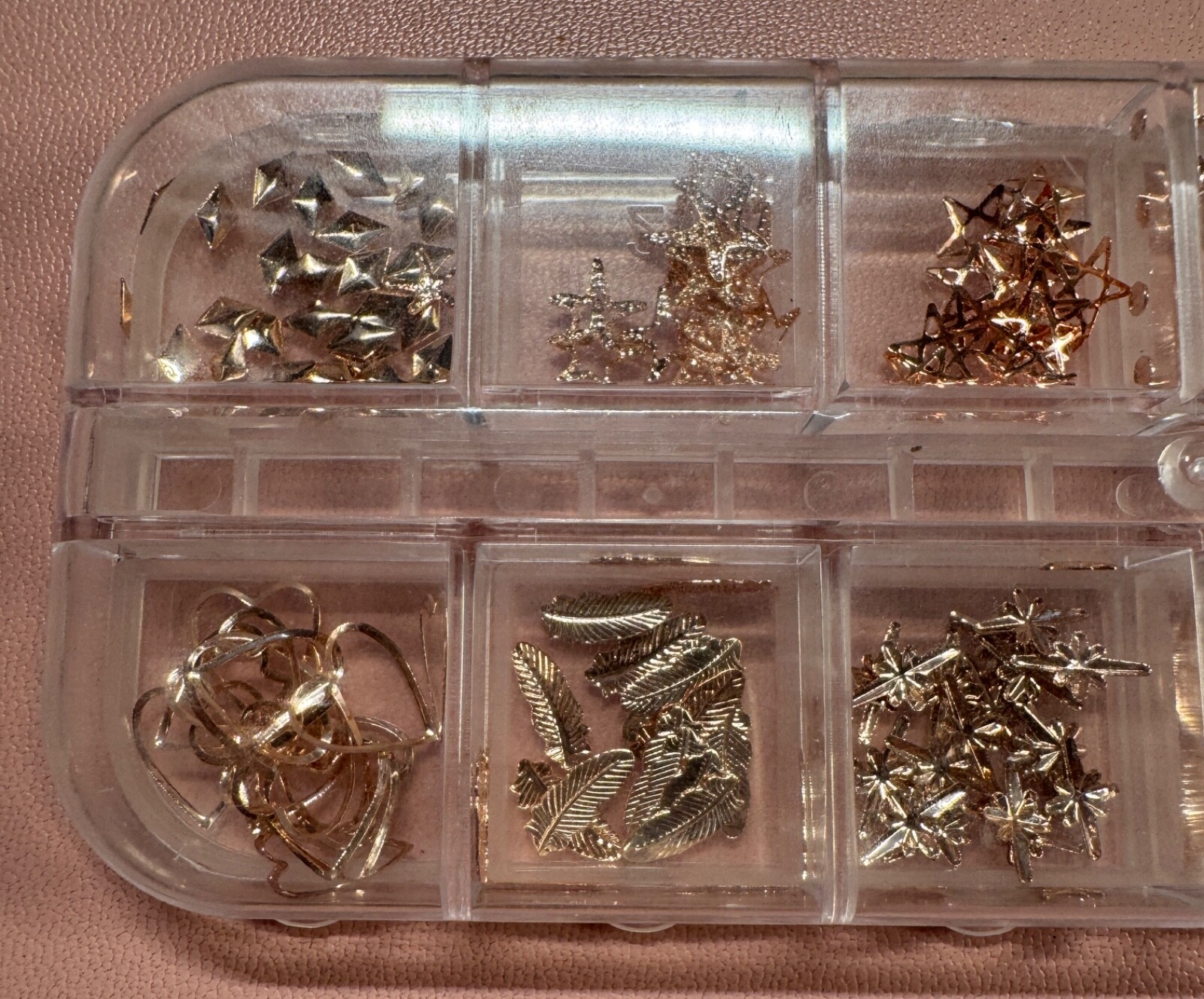 Copper Toned Nail Art Diamond, Star, Round Ball, Stiletto, Moon, Lips, Shell