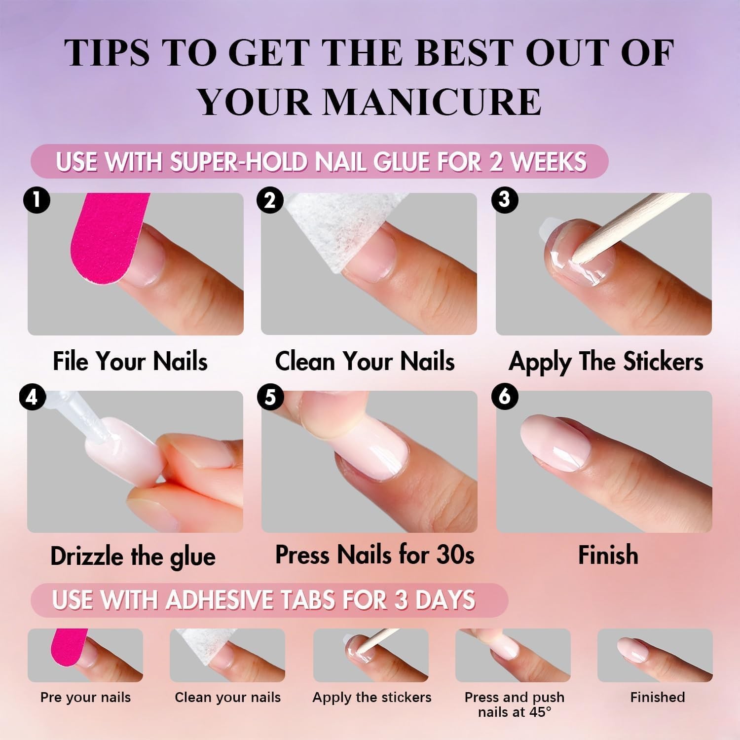 KQueenest Chrome Press On Nails Short Oval, 32 Pcs Glazed Hot Pink Fake Nails…