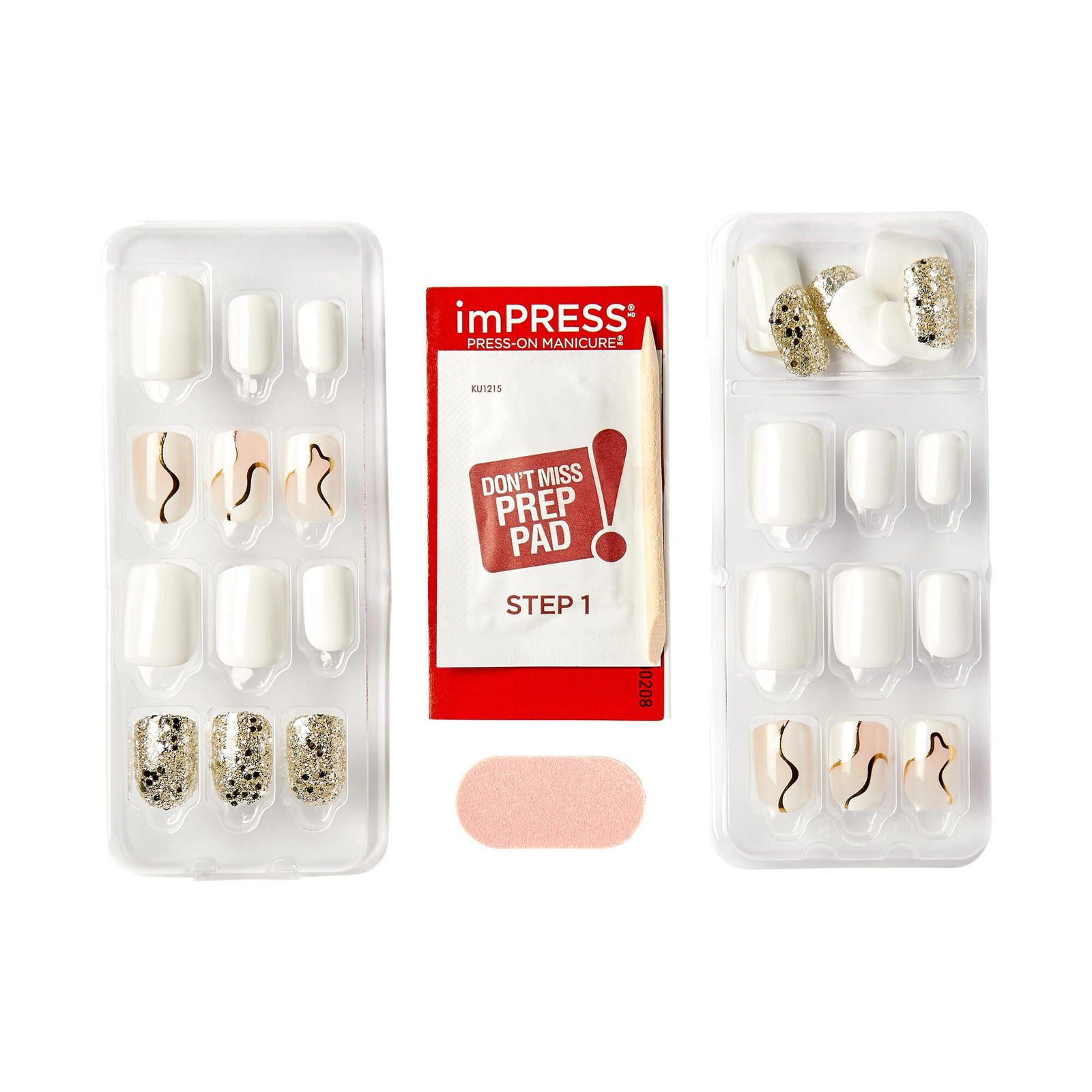 Salon Quality Multicolor Press On Nails Kit 30 Count No Glue Needed