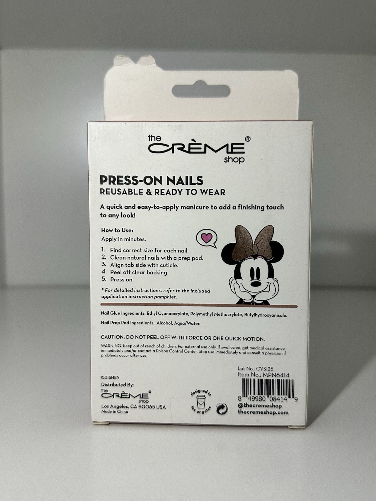 The Crème Shop Disney Minnie Mouse Press-On Nails—New In Box