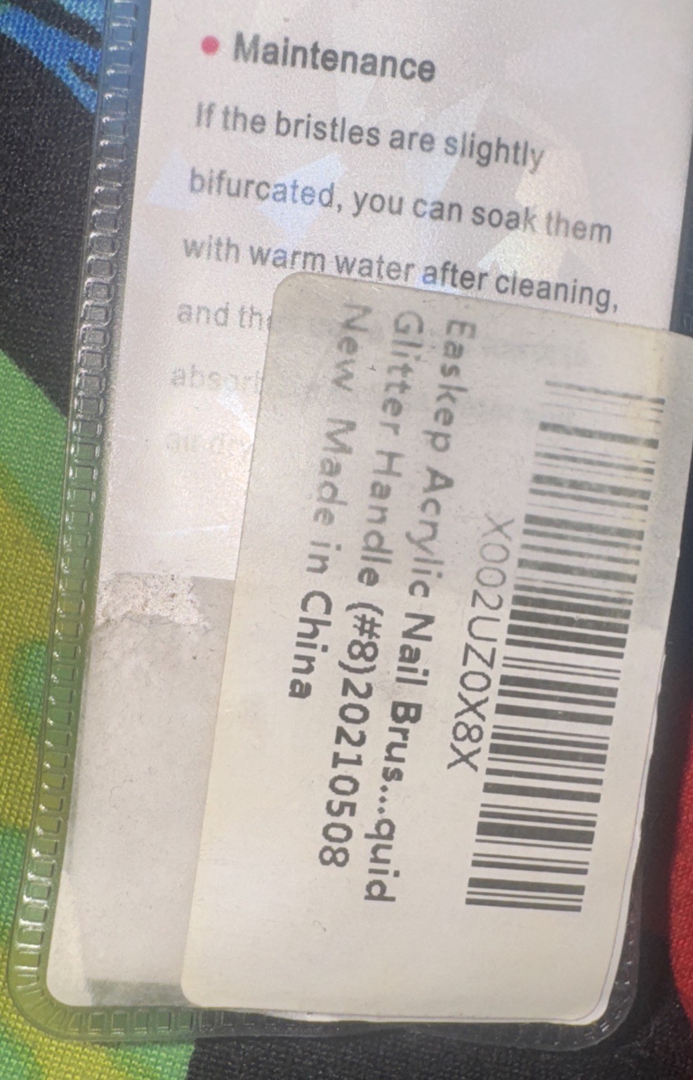 10-Easkep Acrylic Glitter Nail Brush Size 8 – for Acrylic App. NIP