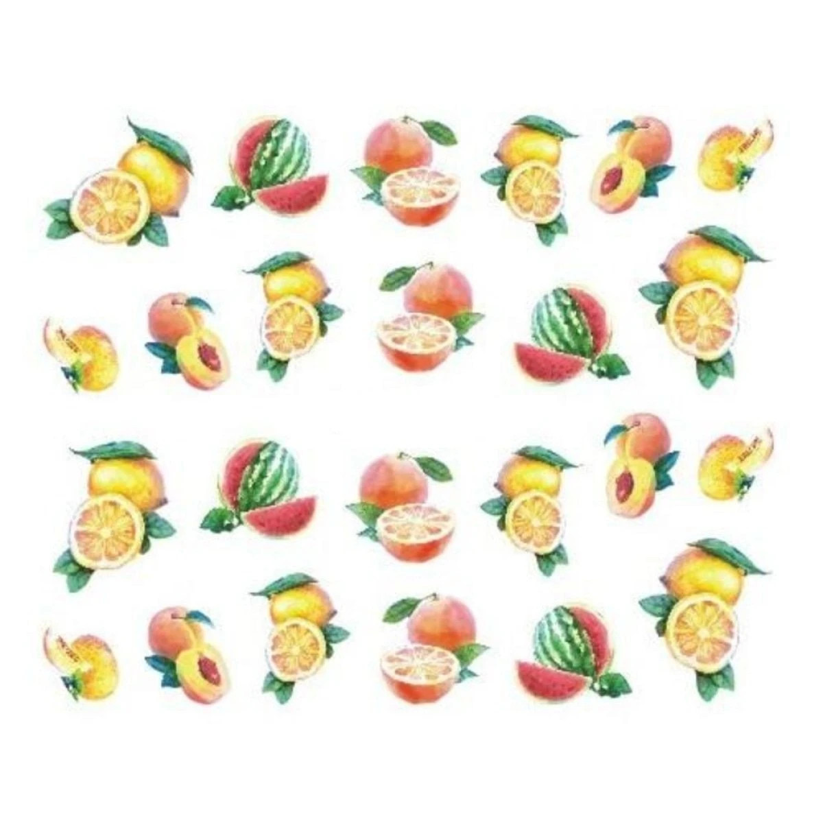 18 Sheets Summer Nail Art Sticker Ice Cream Fruit Strawberry Manicure Decor NS10