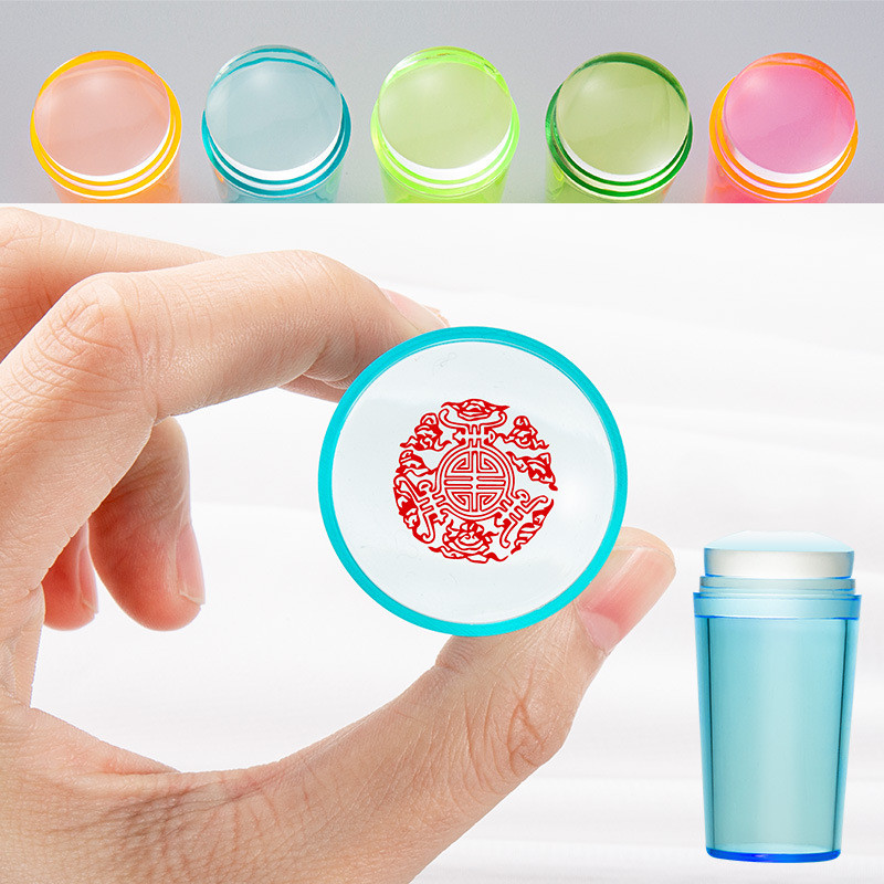 Nail Art Stamp Transparent Silicone Seal Stamper w/Scraper DIY Nail Decorate