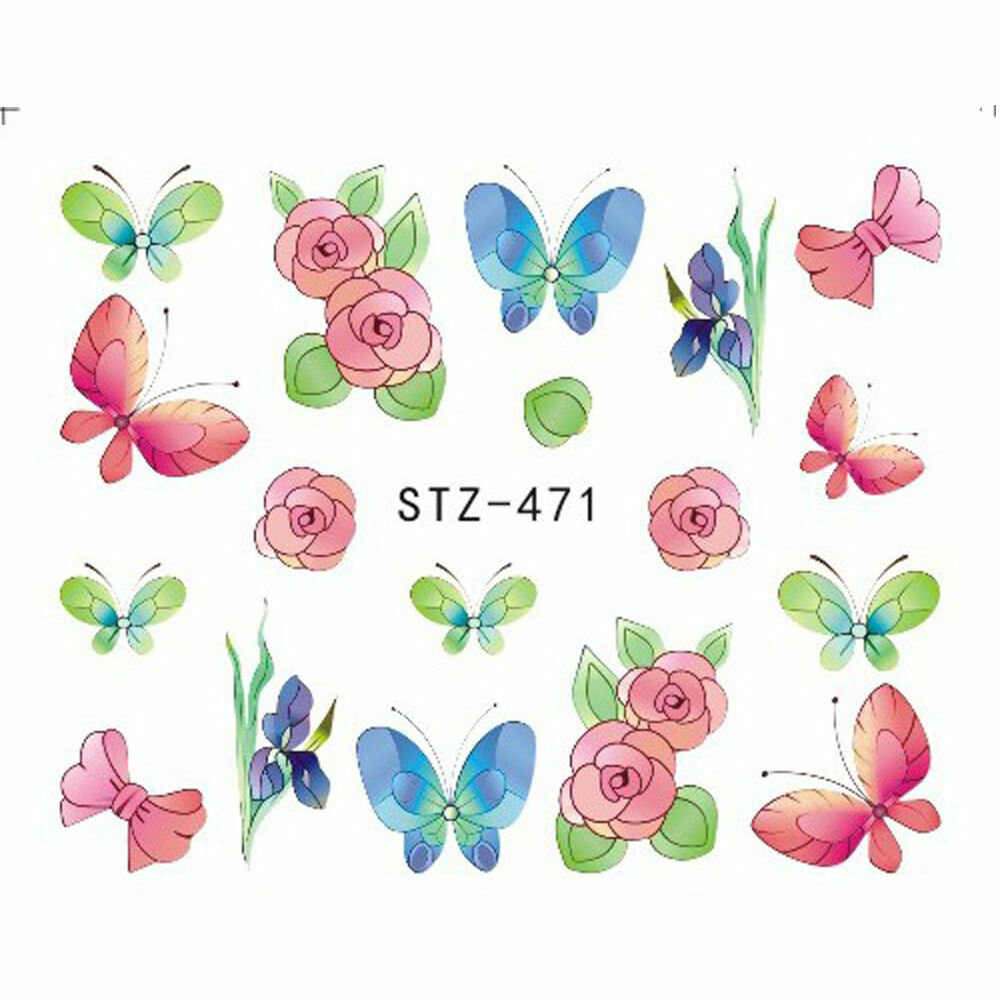 18 Sheets Summer Nail Art Sticker Ice Cream Fruit Strawberry Manicure Decor NS10